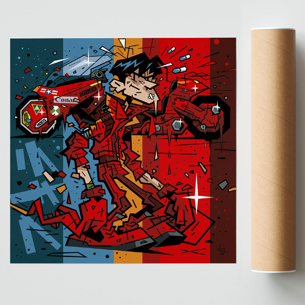 Akira, illustration cyberpunk manga, fine art print — Eric Blanchot, 2023