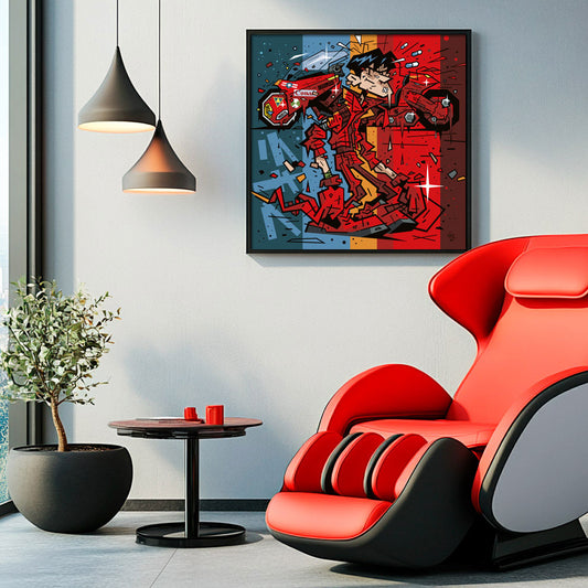 Akira, illustration cyberpunk manga, fine art print framed display — Eric Blanchot, 2023