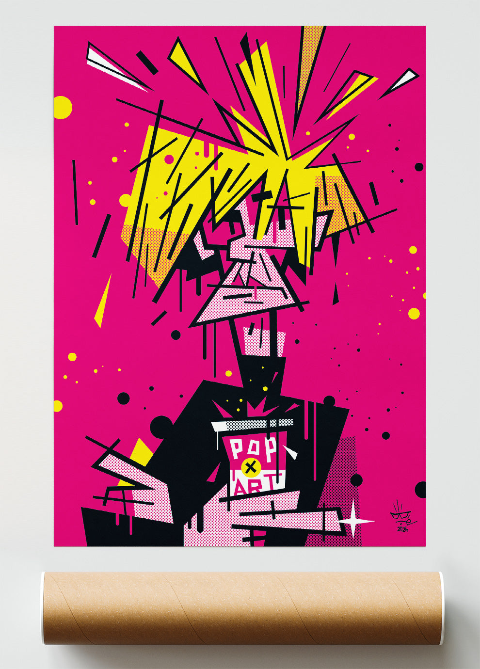 Andy Warhol, illustration Pop Art graphic portrait, fine art print — Eric Blanchot, 2024