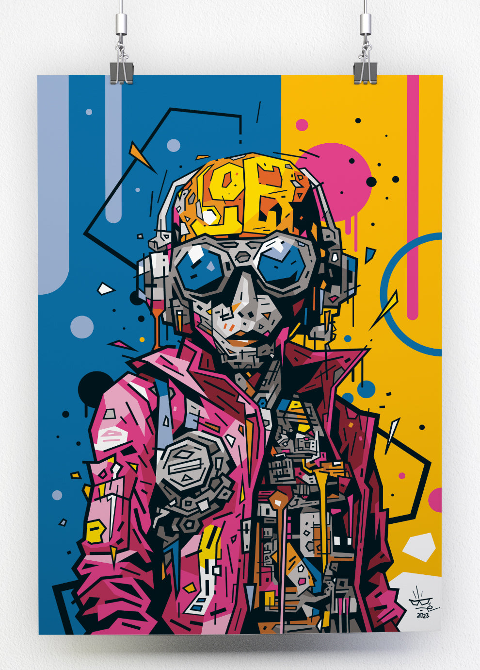 Betty R#Boot, illustration artificial intelligence cybernetic portrait, fine art print — Eric Blanchot, 2023