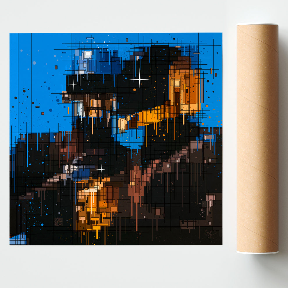 Daft Punk, illustration iconic electro robot helmets, fine art print — Eric Blanchot, 2026
