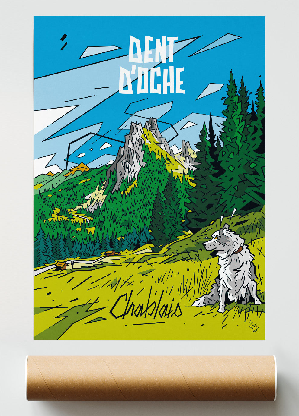 Dent d'Oche, illustration Chablais alpine landscape, fine art print — Eric Blanchot, 2022
