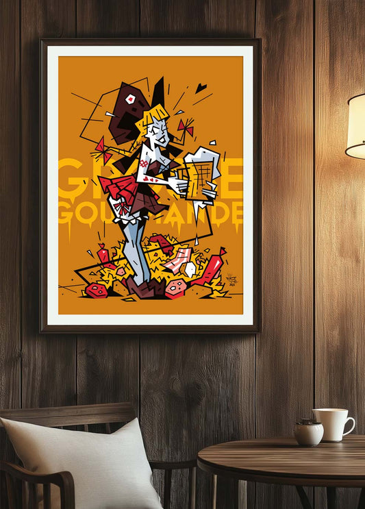 L'Alsacienne, illustration regional Alsatian humor, fine art print framed display — Eric Blanchot, 2023