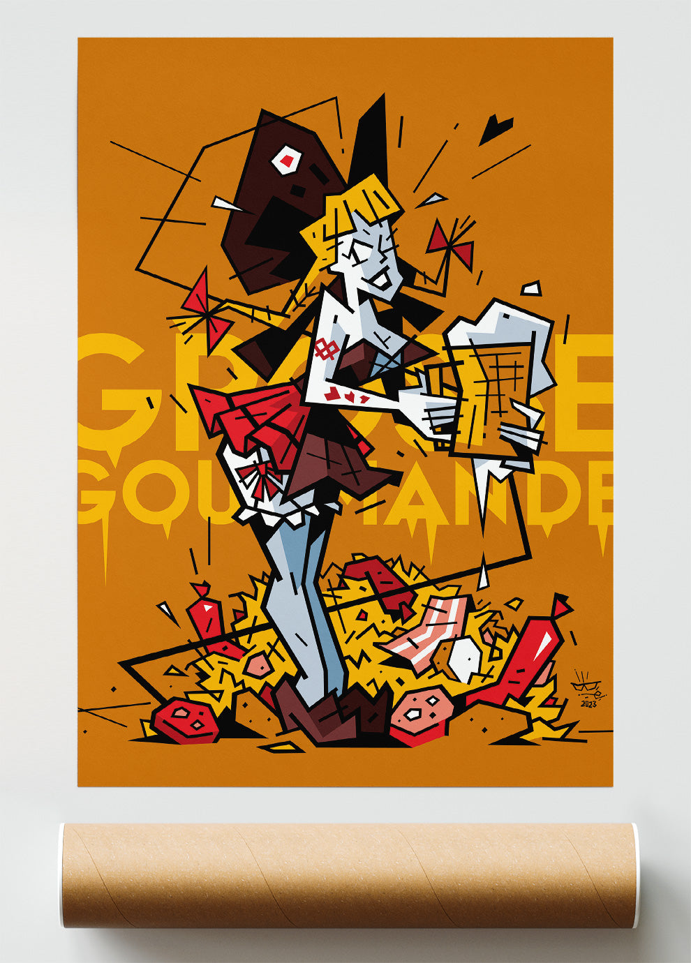 L'Alsacienne, illustration regional Alsatian humor, fine art print — Eric Blanchot, 2023