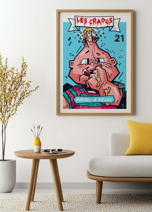 Les Crados, illustration Garbage Pail Kids pop culture, fine art print framed display — Eric Blanchot, 2021