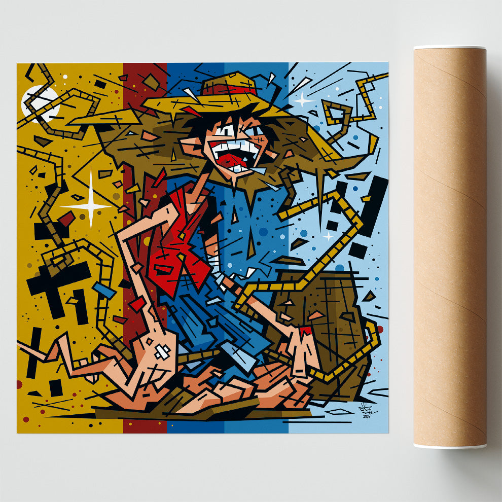Monkey D. Luffy, illustration One Piece graphic portrait, fine art print — Eric Blanchot, 2024