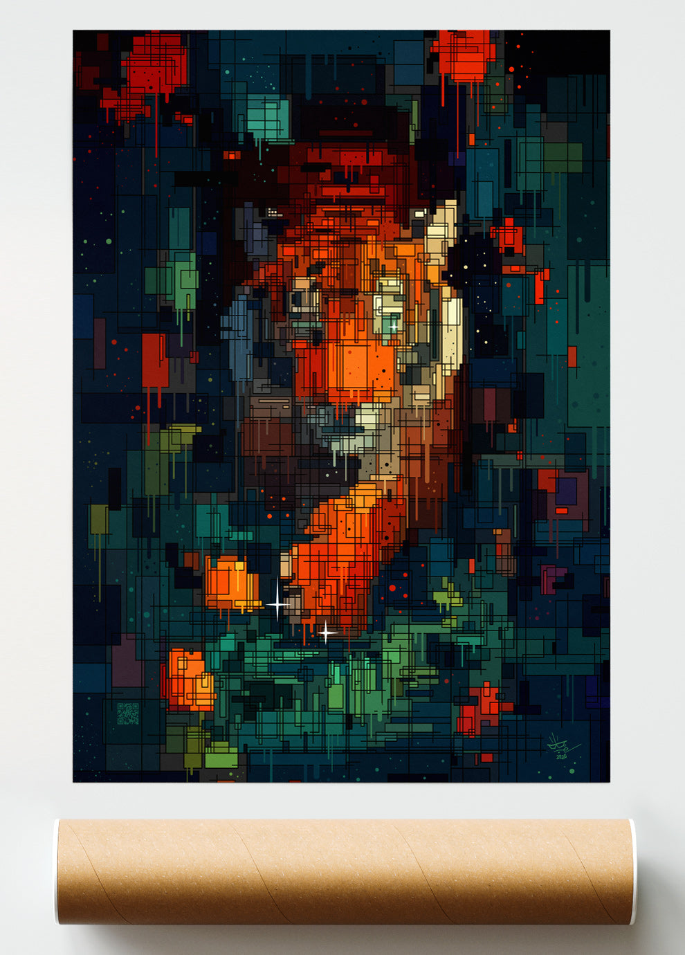 Tigre Sauvage, illustration tiger jungle graphic power, fine art print — Eric Blanchot, 2026