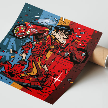 Akira, illustration cyberpunk manga, fine art print — Eric Blanchot, 2023