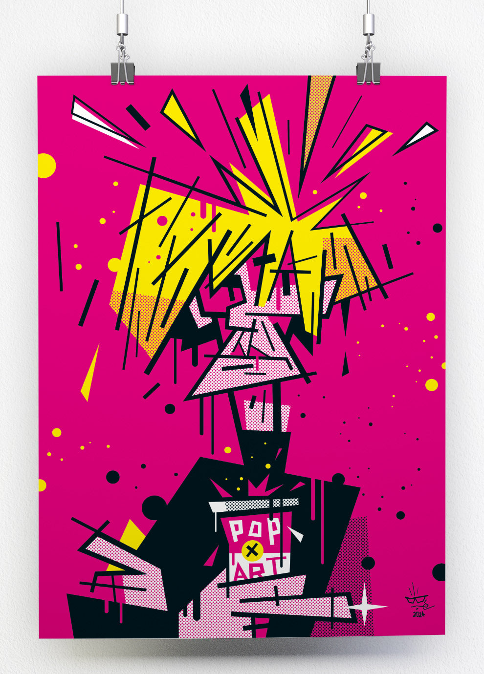 Andy Warhol, illustration Pop Art graphic portrait, fine art print  — Eric Blanchot, 2024