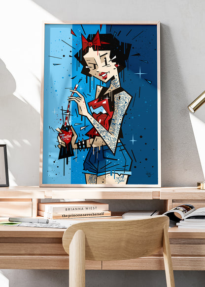 Snow White, illustration Love's First Kiss, fine art print framed display — Eric Blanchot, 2026