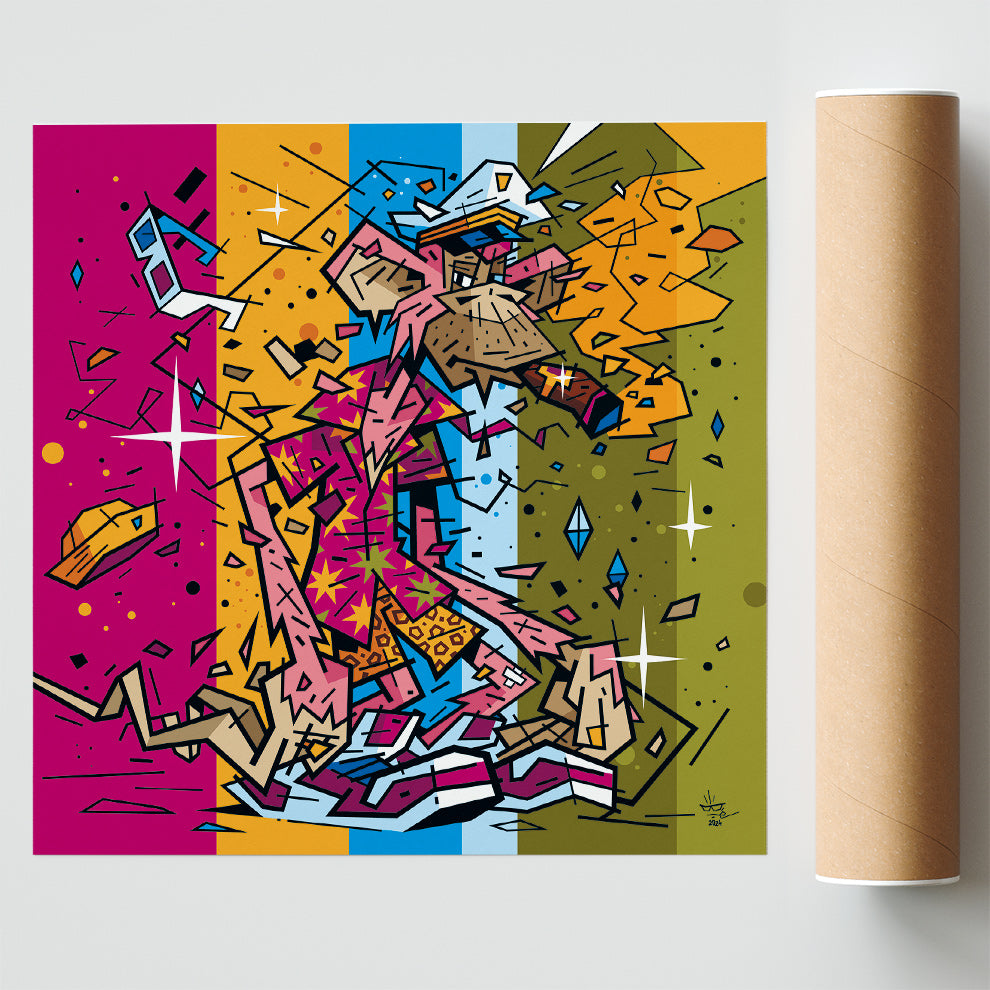 Bored Ape, illustration NFT culture graphic reinterpretation, fine art print — Eric Blanchot, 2024