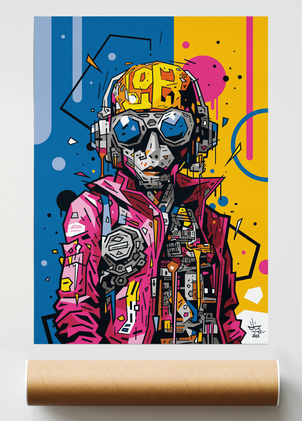 Betty R#Boot, illustration artificial intelligence cybernetic portrait, fine art print — Eric Blanchot, 2023