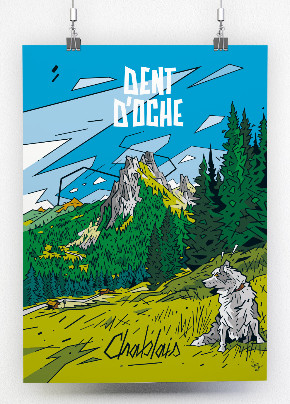 Dent d'Oche, illustration Chablais alpine landscape, fine art print — Eric Blanchot, 2022