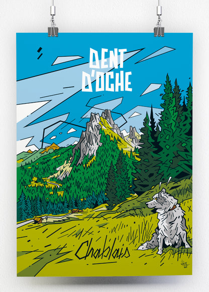 Dent d'Oche, illustration Chablais alpine landscape, fine art print — Eric Blanchot, 2022
