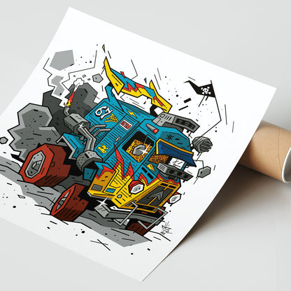 Type H Dragster, illustration Citroën HY custom culture, fine art print — Eric Blanchot, 2021