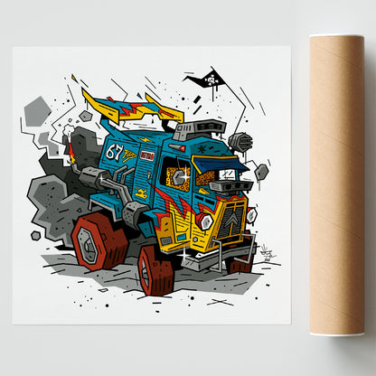 Type H Dragster, illustration Citroën HY custom culture, fine art print — Eric Blanchot, 2021