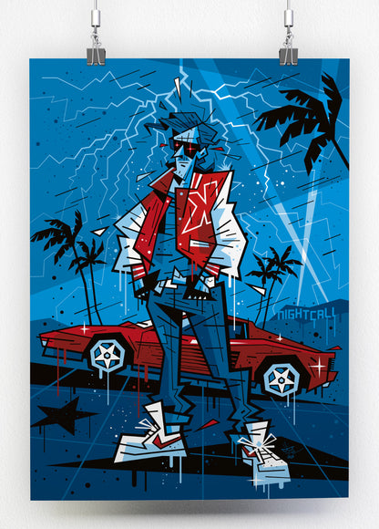 Kavinsky, illustration Nightcall, fine art print— Eric Blanchot, 2026
