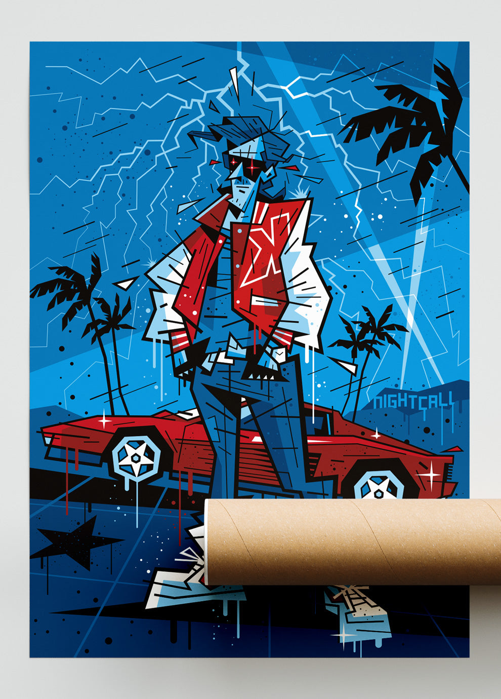 Kavinsky, illustration Nightcall, fine art print  — Eric Blanchot, 2026