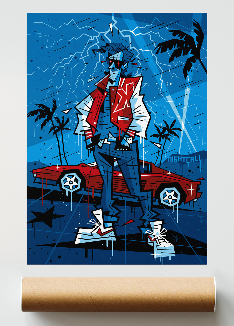 Kavinsky, illustration Nightcall, fine art print  — Eric Blanchot, 2026