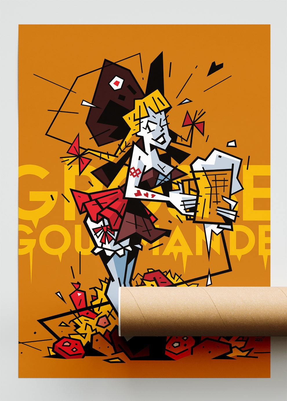 L'Alsacienne, illustration regional Alsatian humor, fine art print — Eric Blanchot, 2023