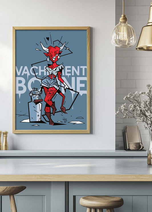 La Francomtoise, illustration regional gourmet heritage, fine art print framed display — Eric Blanchot, 2023