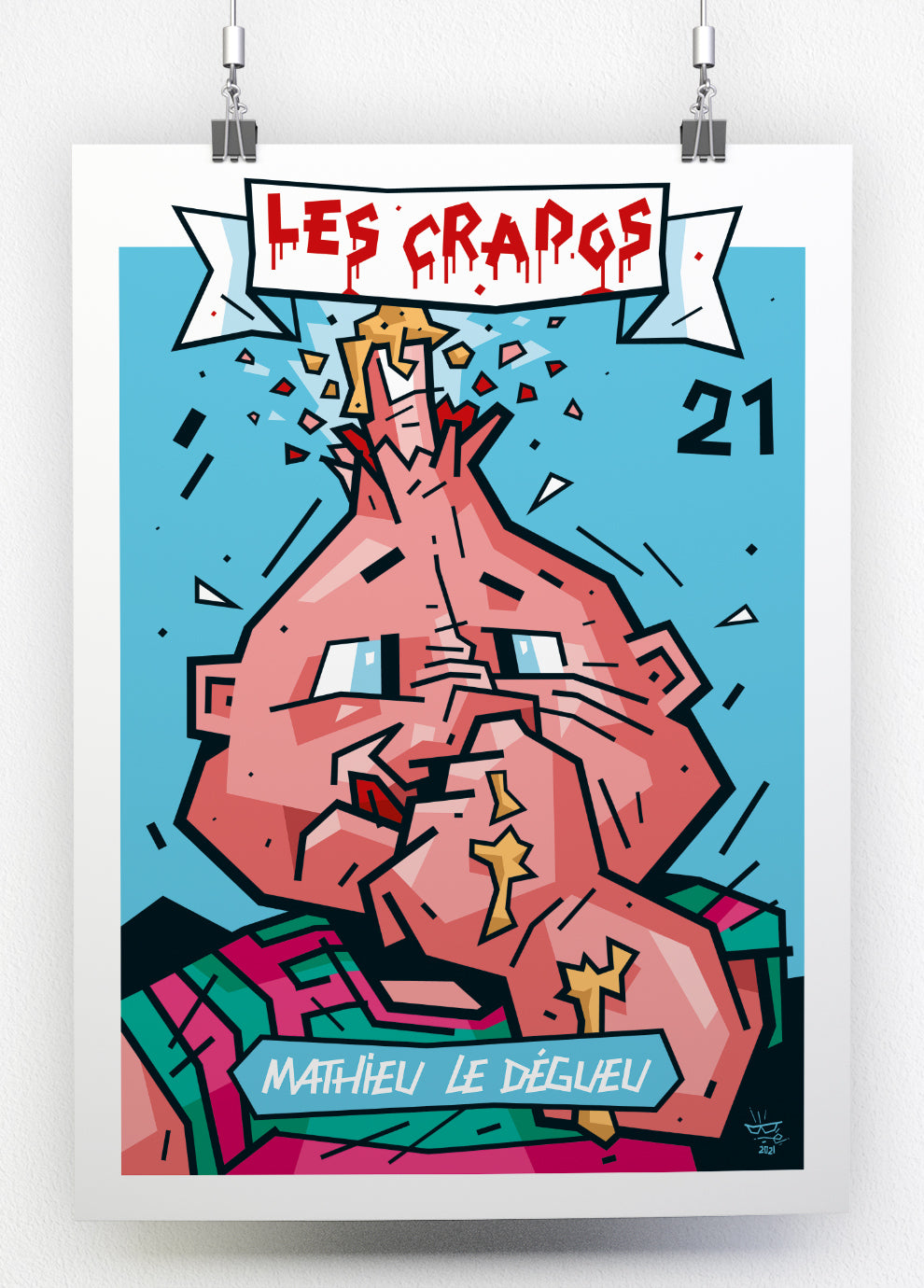 Les Crados, illustration Garbage Pail Kids pop culture, fine art print — Eric Blanchot, 2021