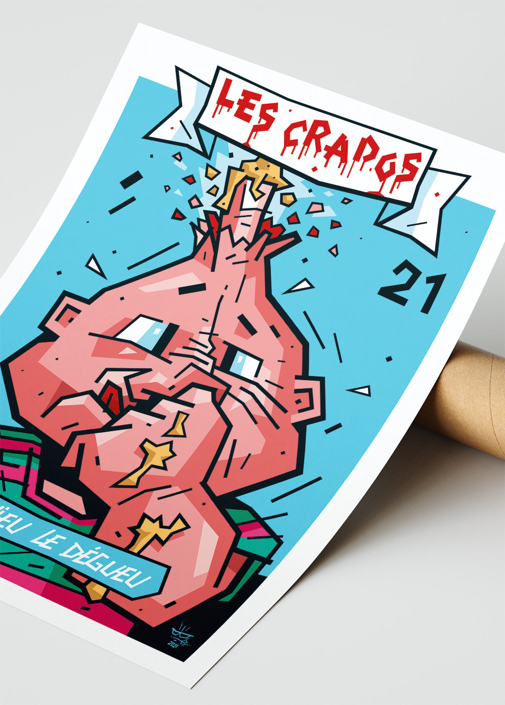 Les Crados, illustration Garbage Pail Kids pop culture, fine art print — Eric Blanchot, 2021