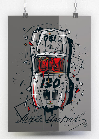 Little Bastard, illustration Porsche 550 Spyder James Dean, fine art print — Eric Blanchot, 2024