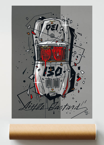 Little Bastard, illustration Porsche 550 Spyder James Dean, fine art print — Eric Blanchot, 2024