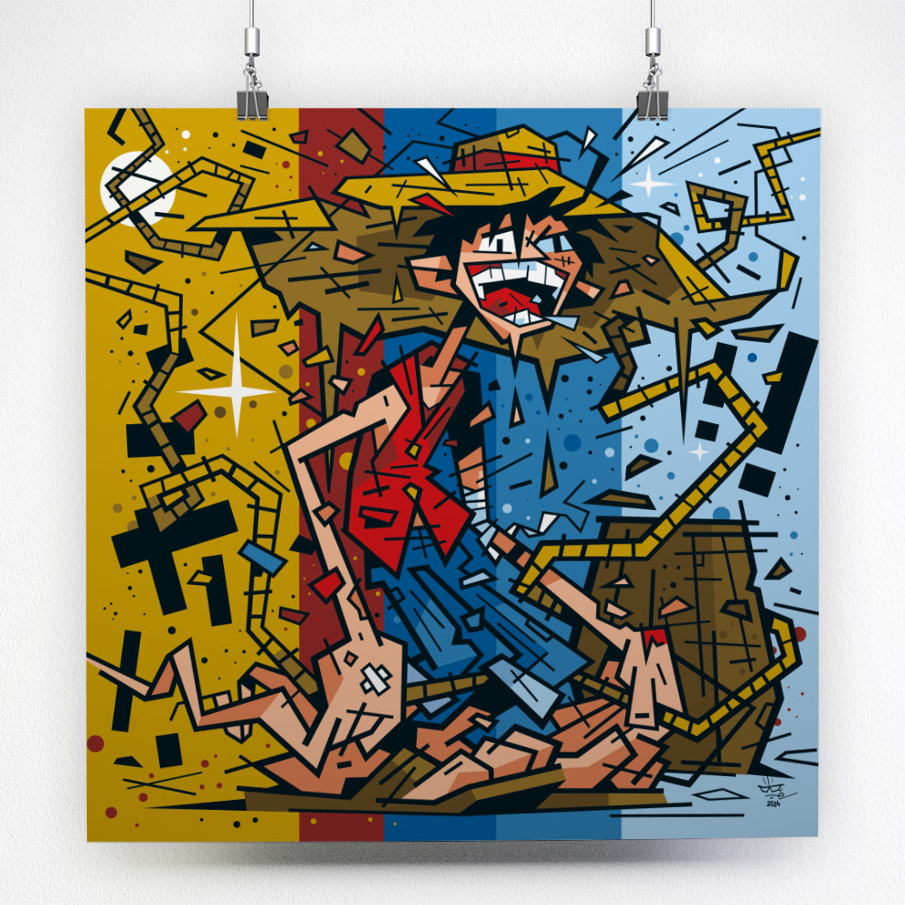 Monkey D. Luffy, illustration One Piece graphic portrait, fine art print — Eric Blanchot, 2024