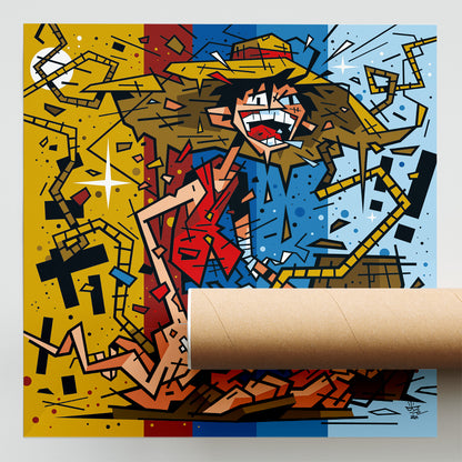 Monkey D. Luffy, illustration One Piece graphic portrait, fine art print — Eric Blanchot, 2024