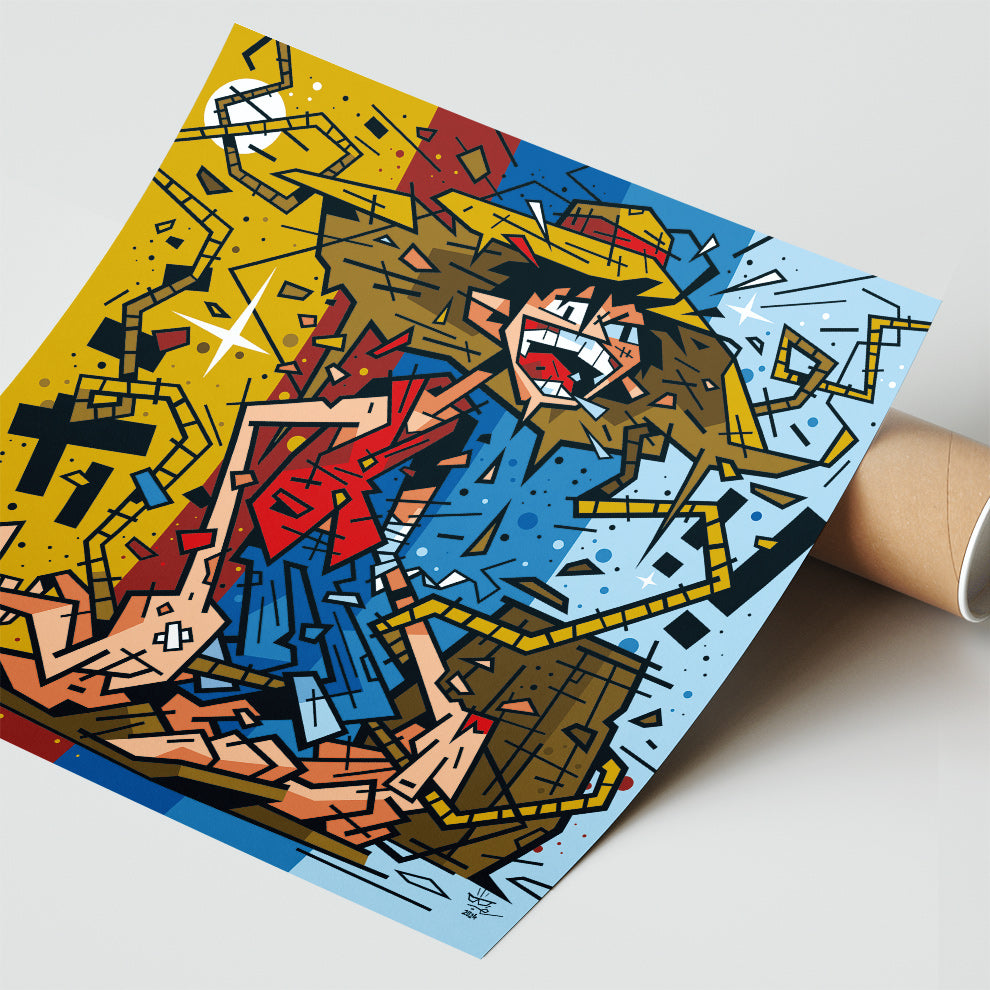 Monkey D. Luffy, illustration One Piece graphic portrait, fine art print — Eric Blanchot, 2024