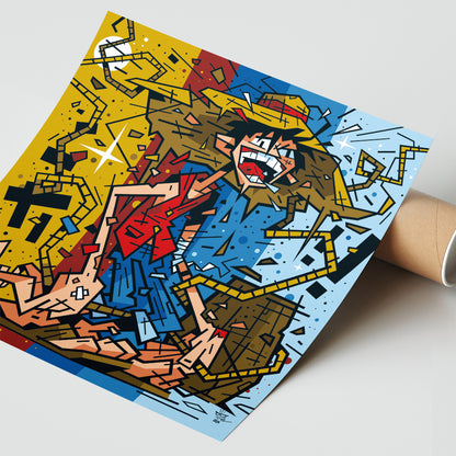 Monkey D. Luffy, illustration One Piece graphic portrait, fine art print — Eric Blanchot, 2024
