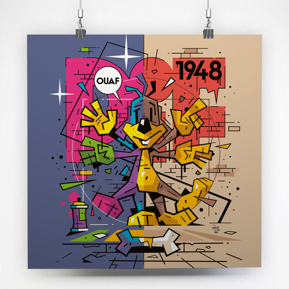 Pif Mix, illustration Pif Gadget Vitruvian Man pop art, fine art print — Eric Blanchot, 2023