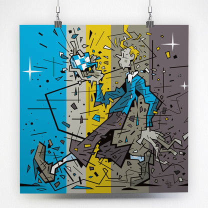 Tintin, illustration clear line reinterpretation, fine art print — Eric Blanchot, 2024