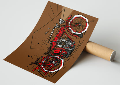 V-Twin 1914, illustration Indian historic vintage motorcycle, fine art print — Eric Blanchot, 2022