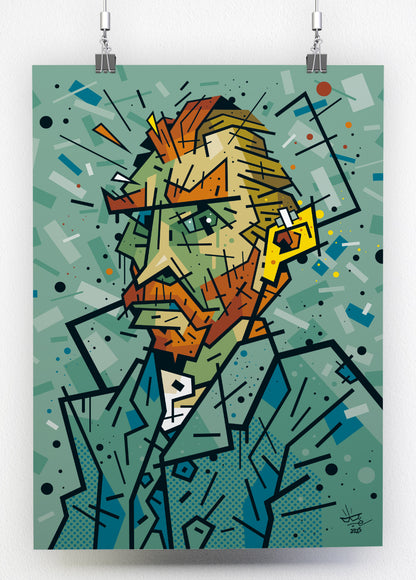 Vincent Van Gogh, illustration avant-garde graphic portrait, fine art print — Eric Blanchot, 2025