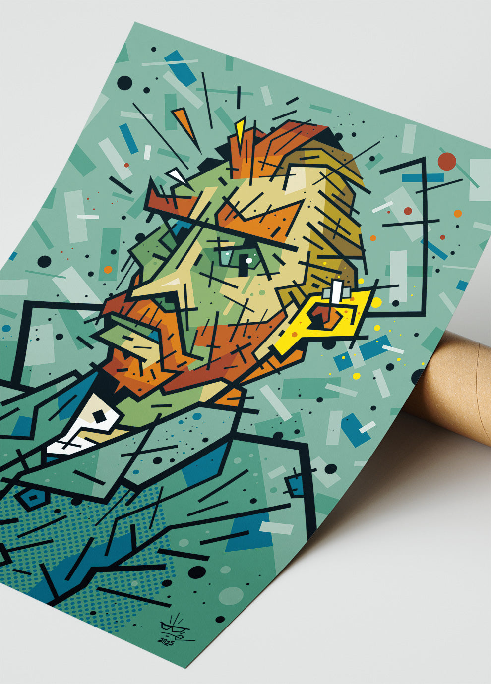 Vincent Van Gogh, illustration avant-garde graphic portrait, fine art print — Eric Blanchot, 2025